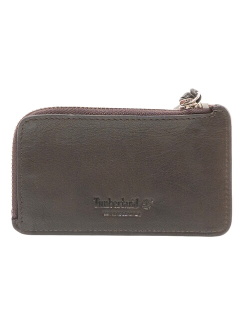 BASIC Large leather card holder with zip dark brown - Men&rsquo;s Wallets