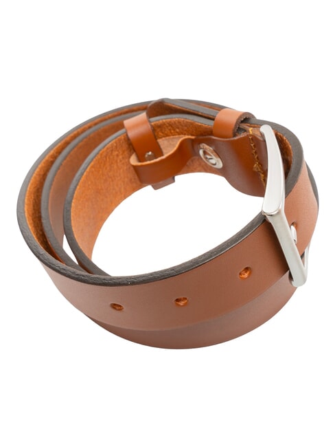 DOUBLE LOOP Shortenable leather belt cognac - Belts