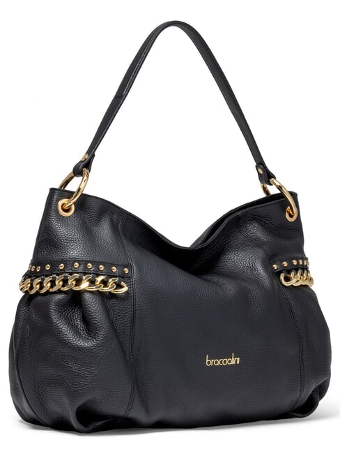 NORA Leather shoulder bag with chain black - Women&rsquo;s Bags