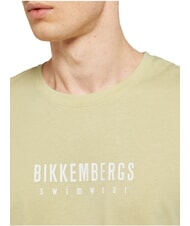 BIKKEMBERGS ICONIC Cotton T-shirt, short sleeve beige - T-shirt - 3