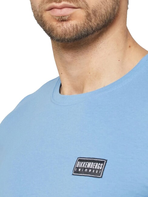 BASIC Short-sleeved, crew-neck T-shirt azure - T-shirt