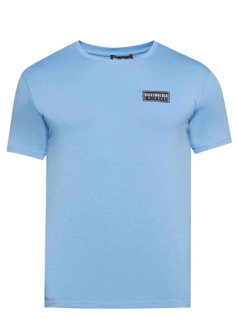 BASIC Short-sleeved, crew-neck T-shirt azure - T-shirt