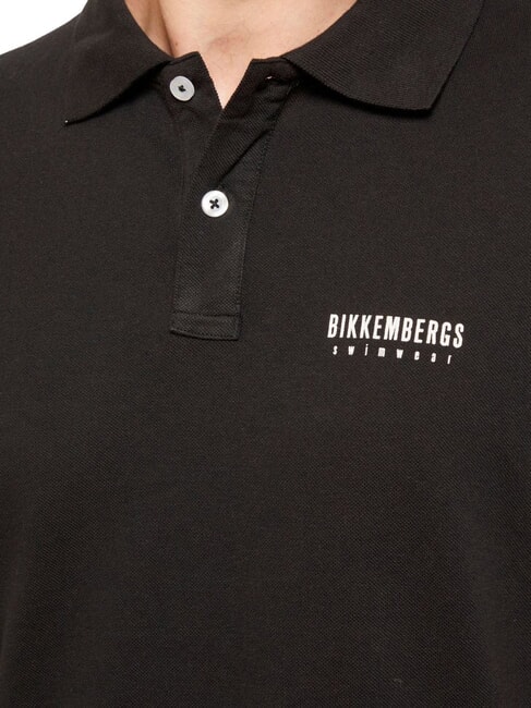 ICONIC Cotton polo shirt, short sleeve black - Polo shirt