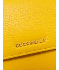COCCINELLE METALLIC SOFT Leather clutch bag with shoulder strap sunny - Women&rsquo;s Bags - 3