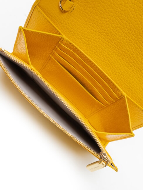 METALLIC SOFT Leather clutch bag with shoulder strap sunny - Women&rsquo;s Bags