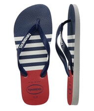 HAVAIANAS flip flops TOP NAUTICAL white/marine blue/apache red - Men&rsquo;s shoes - 5