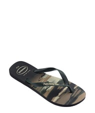 HAVAIANAS flip flops TOP CAMU black/green olive - Unisex shoes - 3
