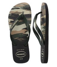 HAVAIANAS flip flops TOP CAMU black/green olive - Unisex shoes - 5