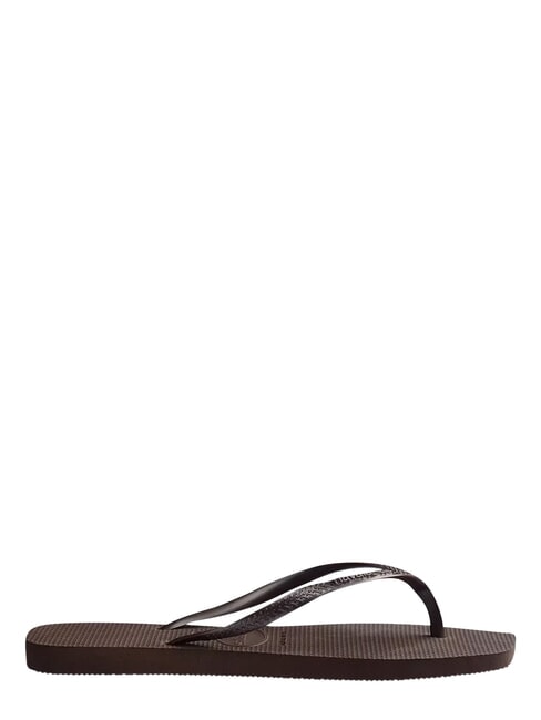 SLIM SQUARE Square Toe Flip Flops darkbro - Women&rsquo;s shoes