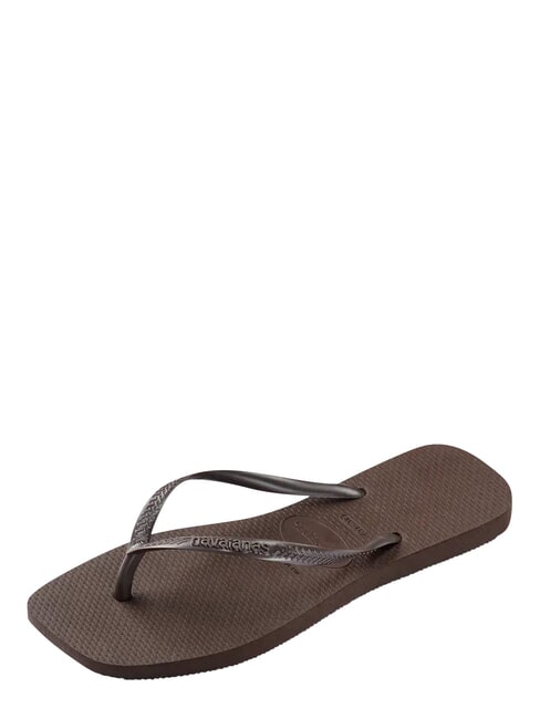 SLIM SQUARE Square Toe Flip Flops darkbro - Women&rsquo;s shoes
