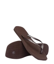 HAVAIANAS SLIM SQUARE Square Toe Flip Flops darkbro - Women&rsquo;s shoes - 4
