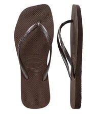 HAVAIANAS SLIM SQUARE Square Toe Flip Flops darkbro - Women&rsquo;s shoes - 5
