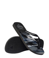 HAVAIANAS flip flops TOP CAMU BLACK / WHITE - Unisex shoes - 5