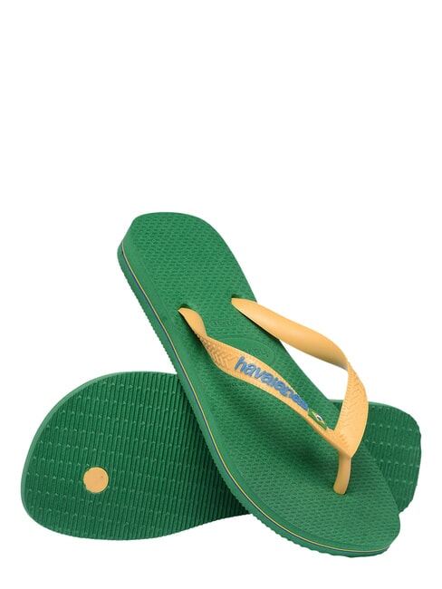 BRASIL LOGO Men's flip flops green/yellow - Unisex shoes