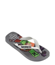 HAVAIANAS MINECRAFT Flip-flops steel grey/white - Baby Shoes - 3