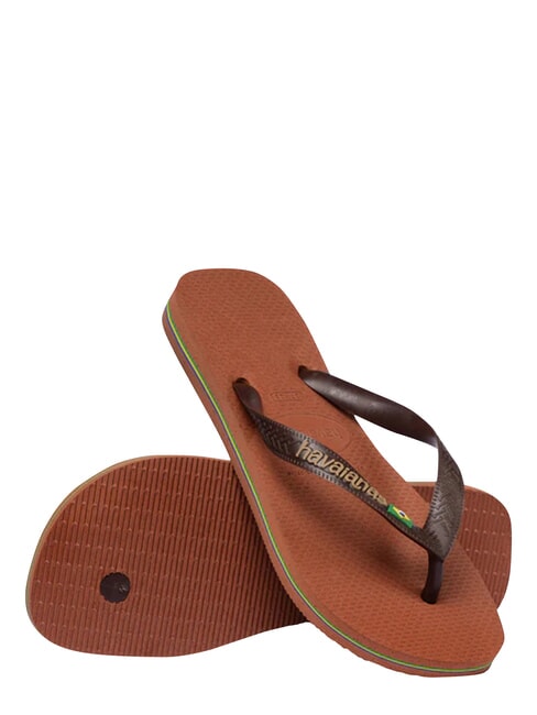 BRASIL LOGO Men's flip flops rust/dark brown - Unisex shoes