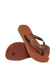 HAVAIANAS BRASIL LOGO Men's flip flops rust/dark brown - Unisex shoes - 4