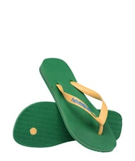 HAVAIANAS BRASIL LOGO Men's flip flops green/yellow - Unisex shoes - 4