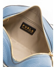 FURLA GARDENIA Camera case bag in keria print leather denim + ice tones - Women&rsquo;s Bags - 5