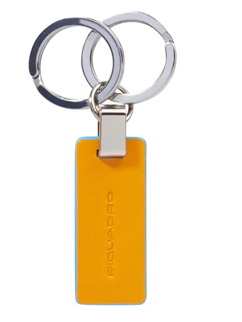 BLUE SQUARE Leather keychain Yellow - Key holders