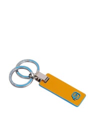 PIQUADRO BLUE SQUARE Leather keychain Yellow - Key holders - 3