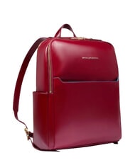 PIQUADRO BLUE SQUARE  14" laptop backpack, in leather RED - Laptop backpacks - 2