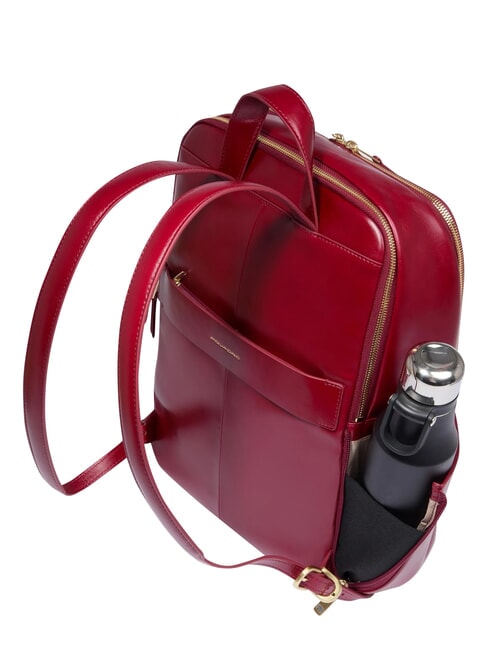 BLUE SQUARE  14" laptop backpack, in leather RED - Laptop backpacks