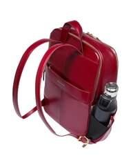 PIQUADRO BLUE SQUARE  14" laptop backpack, in leather RED - Laptop backpacks - 3