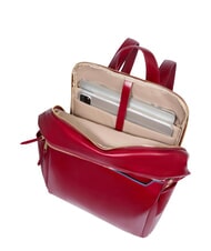 PIQUADRO BLUE SQUARE  14" laptop backpack, in leather RED - Laptop backpacks - 5