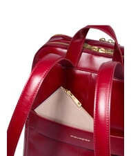 PIQUADRO BLUE SQUARE  14" laptop backpack, in leather RED - Laptop backpacks - 6