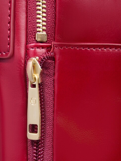 BLUE SQUARE  14" laptop backpack, in leather RED - Laptop backpacks