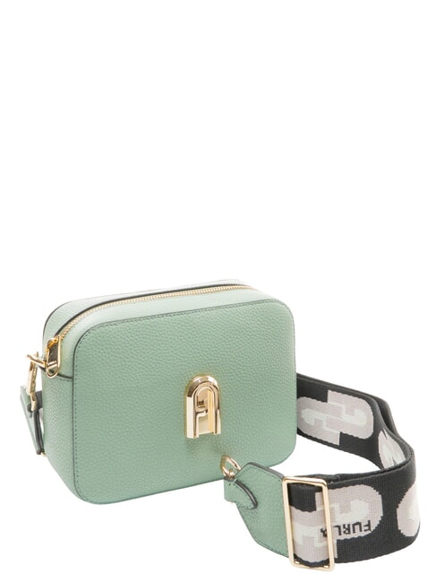 GARDENIA Camera case bag in keria print leather mineral green + ice tones - Women&rsquo;s Bags