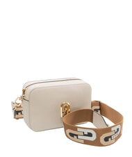 FURLA GARDENIA Camera case bag in keria print leather pearl and cognac tones - Women&rsquo;s Bags - 3