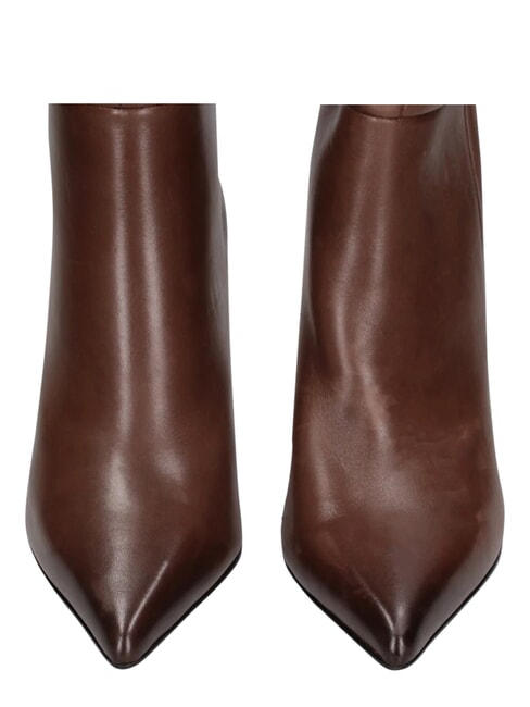 ME25 High boot, 9cm heel, in leather dark brown - Women&rsquo;s shoes