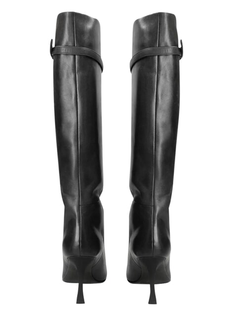 ME25 High boot, 9cm heel, in leather black - Women&rsquo;s shoes