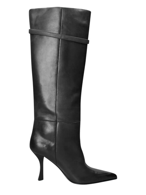 ME25 High boot, 9cm heel, in leather black - Women&rsquo;s shoes