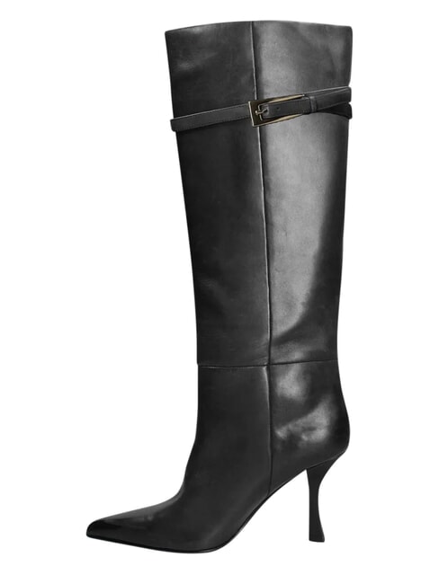 ME25 High boot, 9cm heel, in leather black - Women&rsquo;s shoes