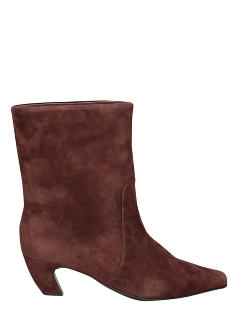 ME25 5cm heel ankle boot, in leather dark brown - Women&rsquo;s shoes