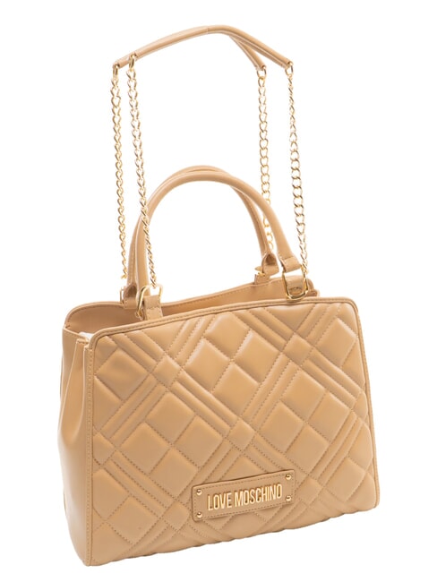 QUILTED Handbag, with chain shoulder strap beige - Women&rsquo;s Bags