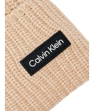 CALVIN KLEIN ESSENTIAL PATCH Wool blend hat beige - Hats - 3