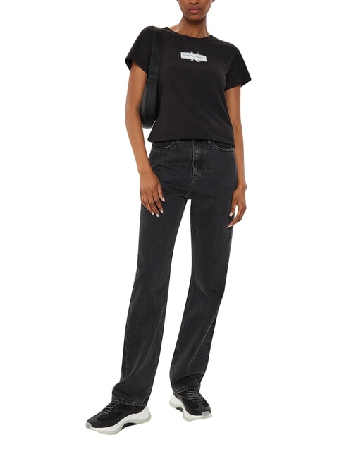 FADED MONOLOGO SLIM Short-sleeved T-shirt black - T-shirt