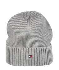 TOMMY HILFIGER TH FLAG Cotton beanie hat with cuff grey - Hats - 2