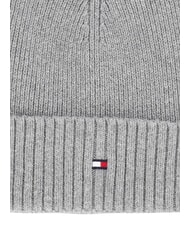 TOMMY HILFIGER TH FLAG Cotton beanie hat with cuff grey - Hats - 3