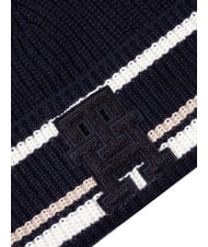 TOMMY HILFIGER MONOGRAM Wool and cashmere blend hat blue - Hats - 3
