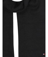 TOMMY HILFIGER FLAG PIMA Cotton and cashmere scarf black - Scarves - 2