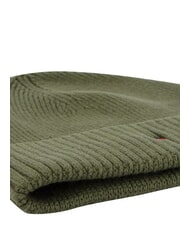 TOMMY HILFIGER TH FLAG Cotton beanie hat with cuff green - Hats - 4