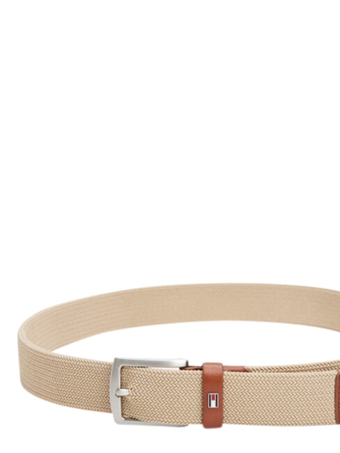 DENTON ELASTIC Men's woven fabric belt beige - Belts