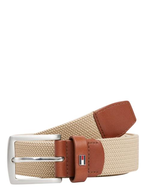 DENTON ELASTIC Men's woven fabric belt beige - Belts