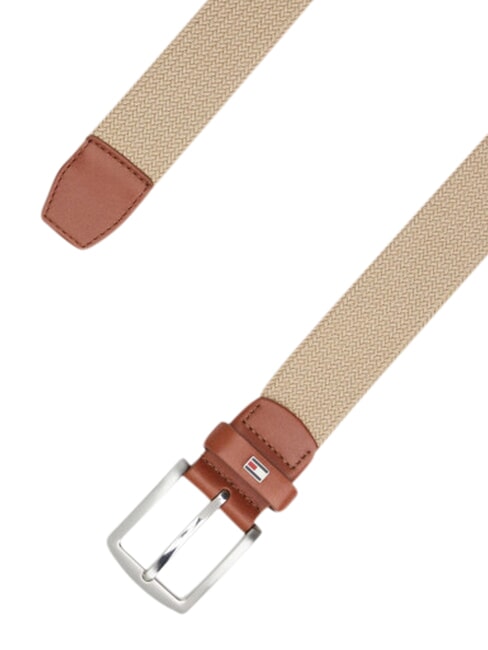 DENTON ELASTIC Men's woven fabric belt beige - Belts