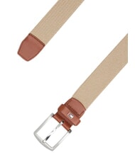 TOMMY HILFIGER DENTON ELASTIC Men's woven fabric belt beige - Belts - 4